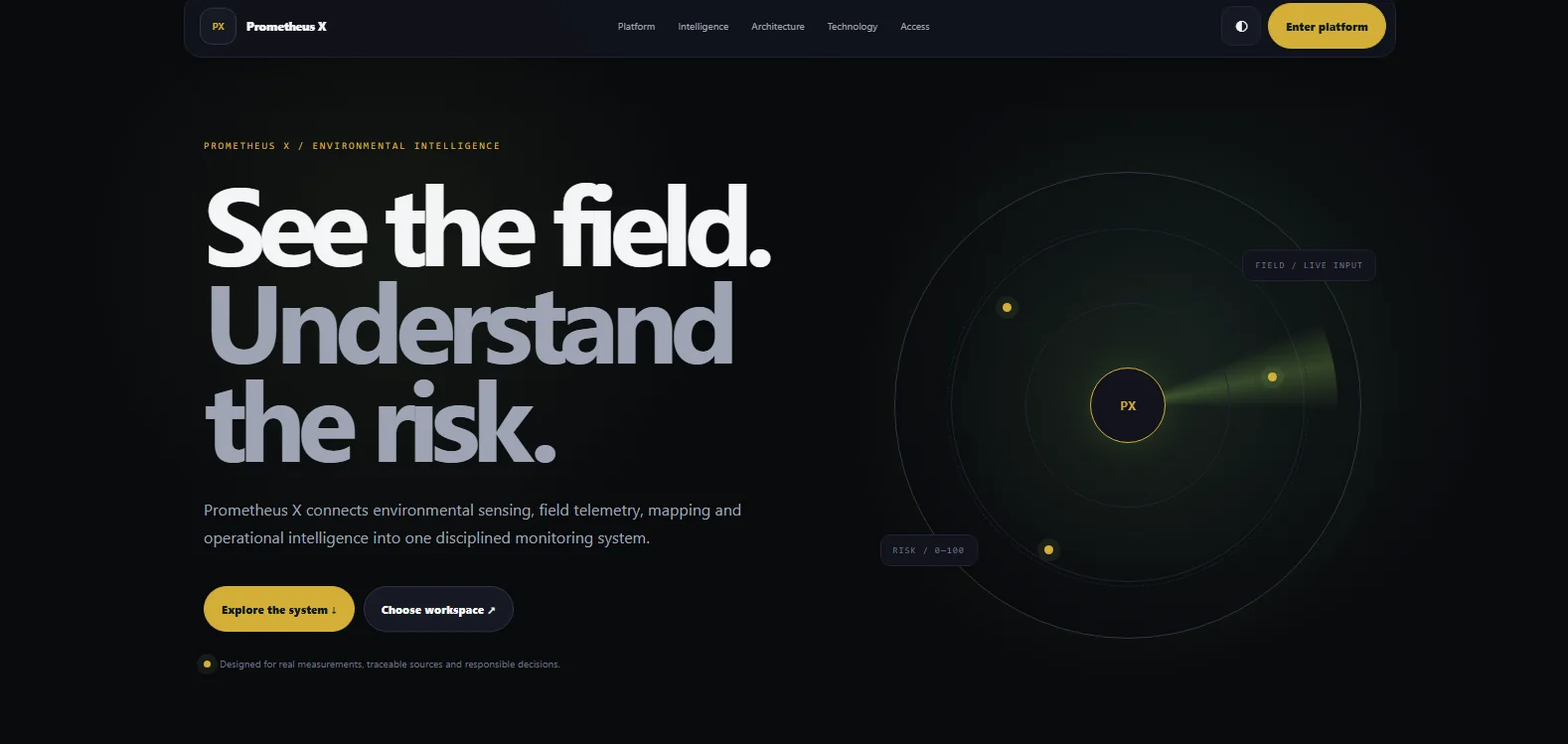 Prometheus X project interface screenshot